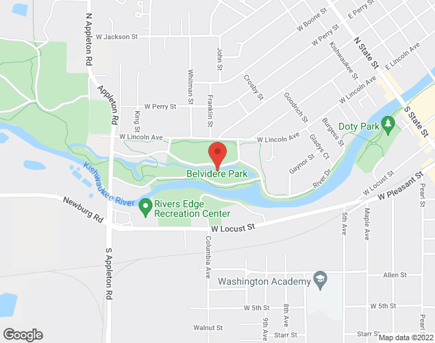 Map showing location at www.belviderepark.org, Belvidere, IL