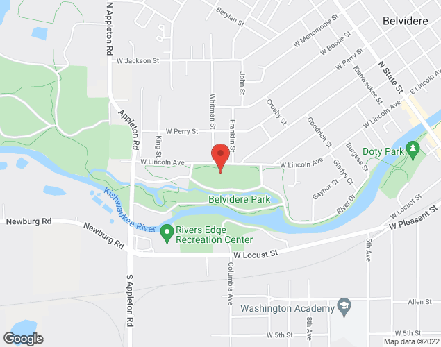 Map showing location at 1151 W. Locust  Street, Belvidere, SE