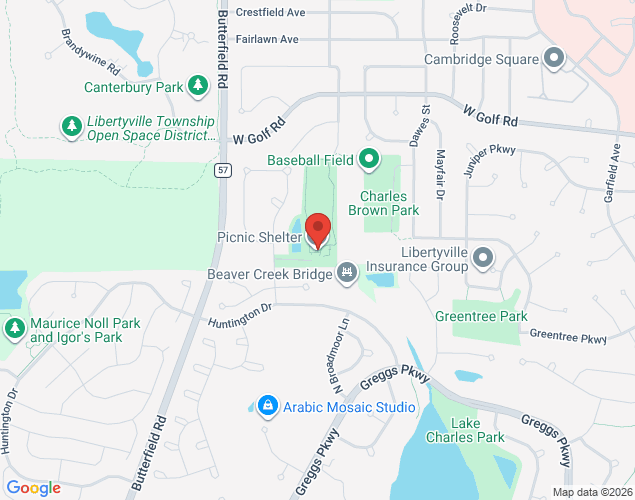 Map showing location at 2221 Hazeltime Drive, Vernon Hills, IL