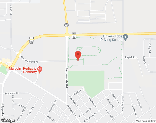 Map showing location at Prairie Fields, Belvidere, IL