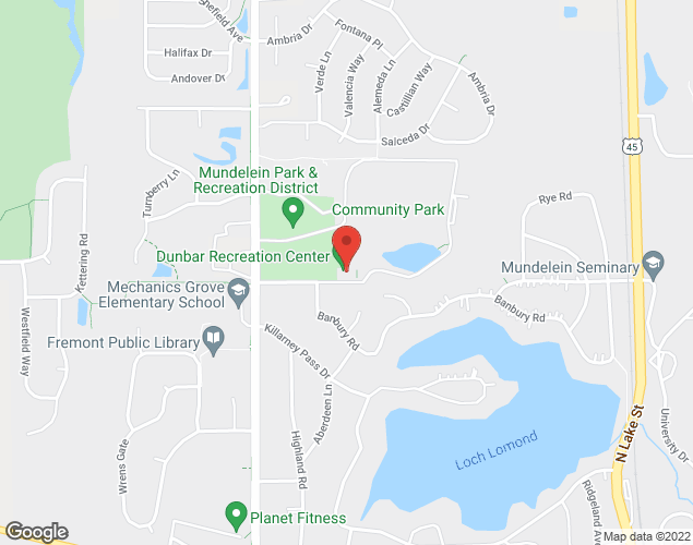 Map showing location at 888 Dunbar Road, Mundelein, IL