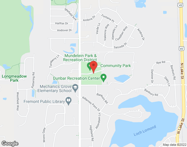 Map showing location at 1401 N. Midlothian Road, Mundelein, IL