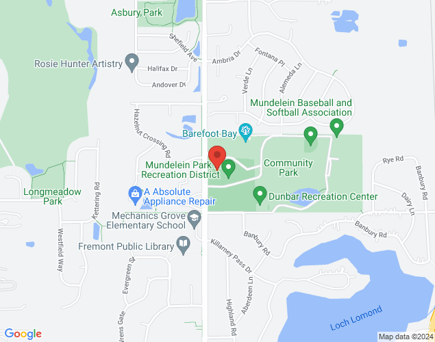 Map showing location at 1401 N. Midlothian Road, Mundelein, IL