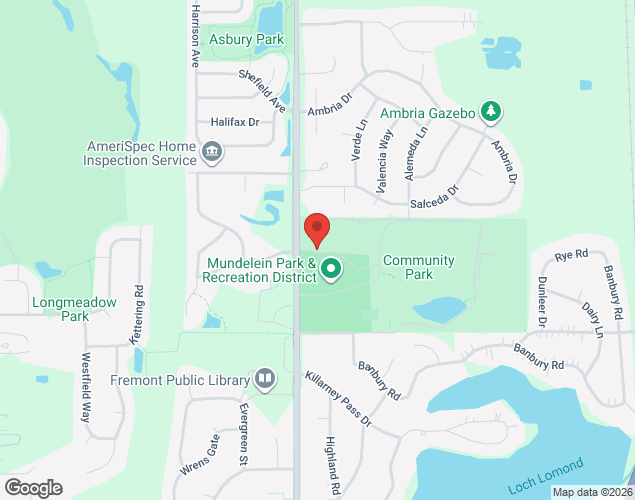 Map showing location at 1401 N. Midlothian Road, Mundelein, IL