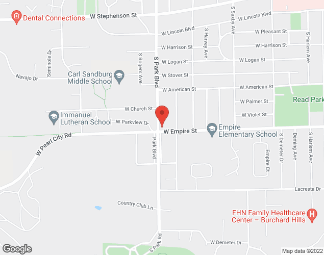 Map showing location at 1799 S. Park Blvd., Freeport, IL