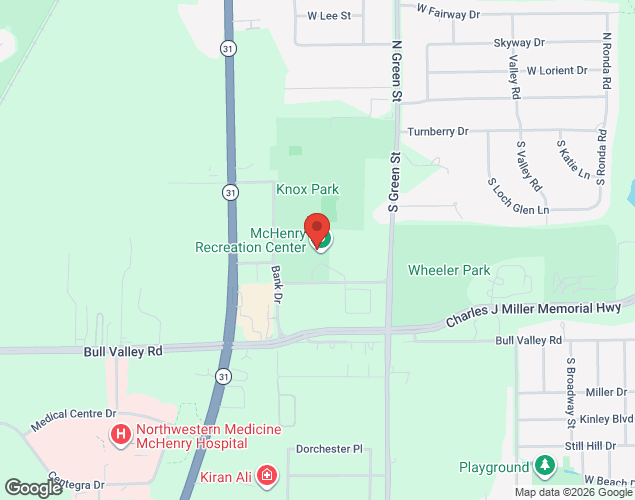Map showing location at 3636 Municipal Dr., McHenry, IL