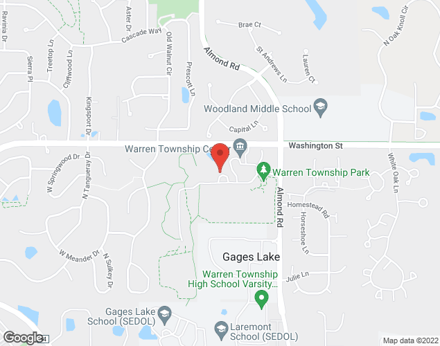 Map showing location at 17801 West Washington Street, Gurnee, IL