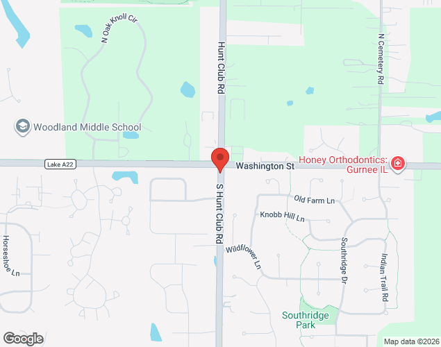 Map showing location at 920 N Hunt Club Rd, Gurnee, IL