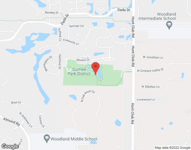 Map showing location at 900 N Hunt Club Rd, Gurnee, IL