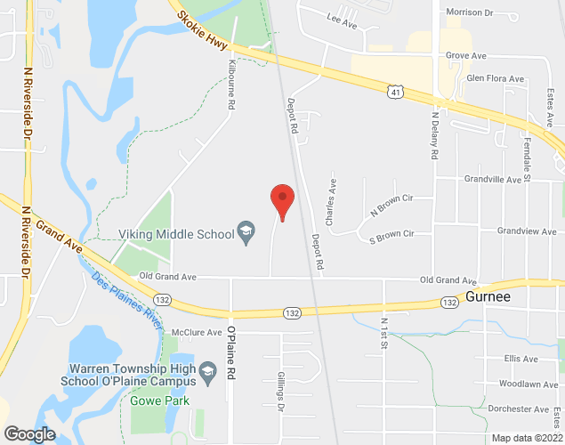 Map showing location at 4374 Old Grand Ave., Gurnee, IL