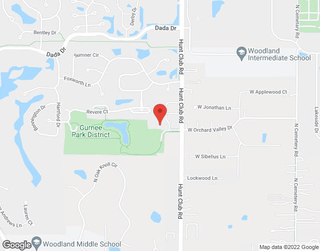 Map showing location at O'Plaine Rd & Russell Ave, Gurnee, IL