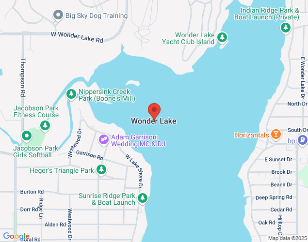 Map showing location at , Wonder Lake, IL
