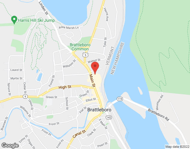 Map showing location at 207 Main Street, Brattleboro, VT