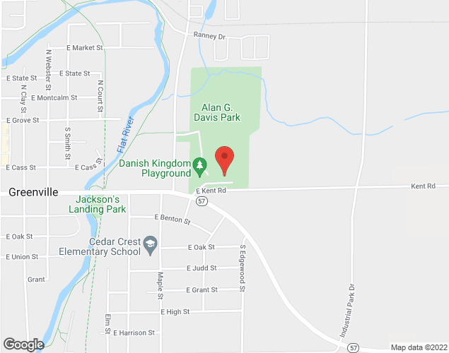 Map showing location at 900 E. Kent Rd., Greenville, MI