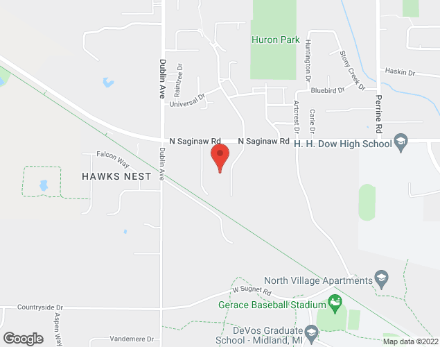 Map showing location at 4811 N. Saginaw Rd., Midland, MI