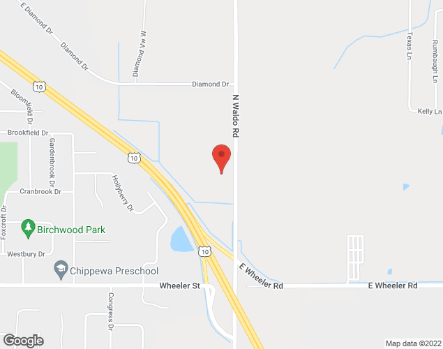 Map showing location at 821 Waldo Rd., Midland, MI