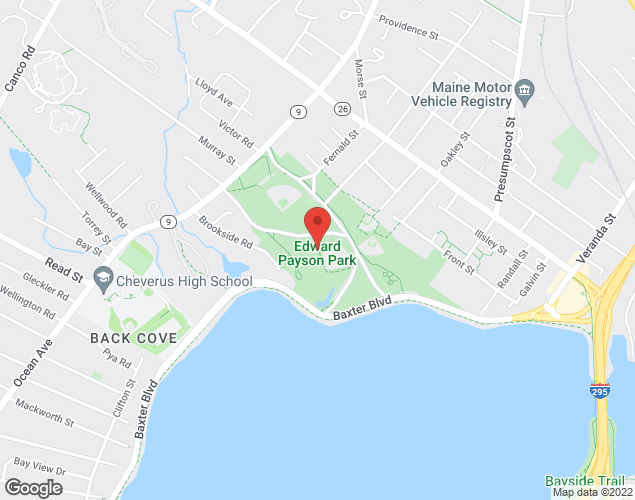 Map showing location at Edward Payson Park, PORTLAND, ME