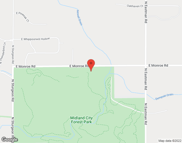 Map showing location at 2840 E. Monroe Rd., Midland, MI