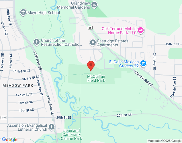 Map showing location at 1655 Marion Road SE, Rochester, MN