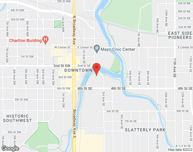 Map showing location at 201 - 4th Street SE, Rochester, MN