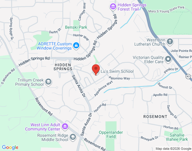 Map showing location at 6200 Clubhouse Circle, West Linn, OR