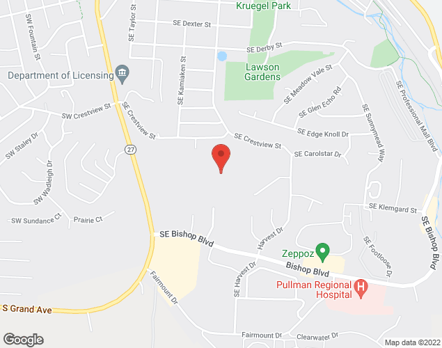 Map showing location at 315 SE Crestview St, Pullman, WA