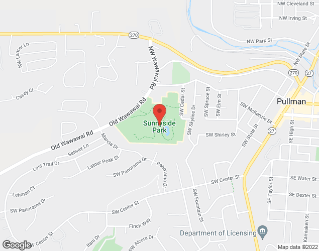 Map showing location at 147 SW Cedar St, Pullman, WA