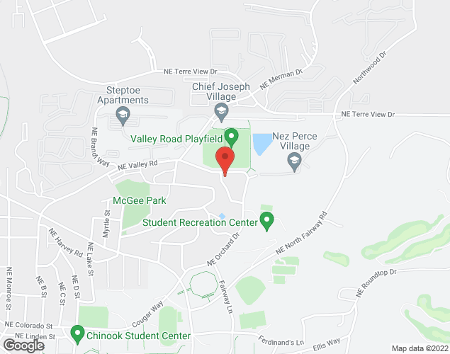 Map showing location at 1915 NE Valley Rd, Pullman, WA
