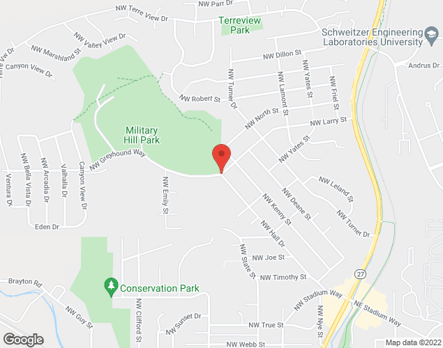 Map showing location at 500 NW Larry St, Pullman, WA