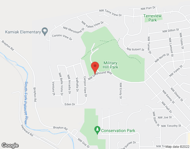 Map showing location at 700 NW Greyhound Way, Pullman, WA