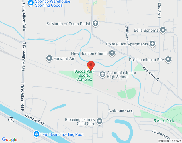 Map showing location at 2820 54th Avenue East, Fife, WA