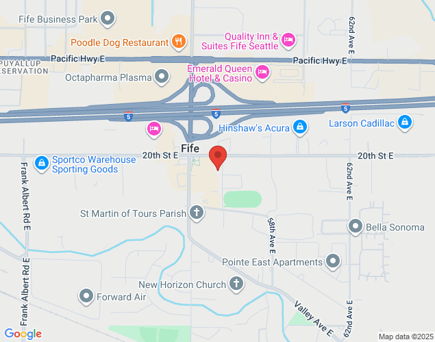 Map showing location at 5506 20th Street East, Fife, WA