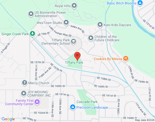 Map showing location at 1902 Lake Youngs Way Southeast, Renton, WA