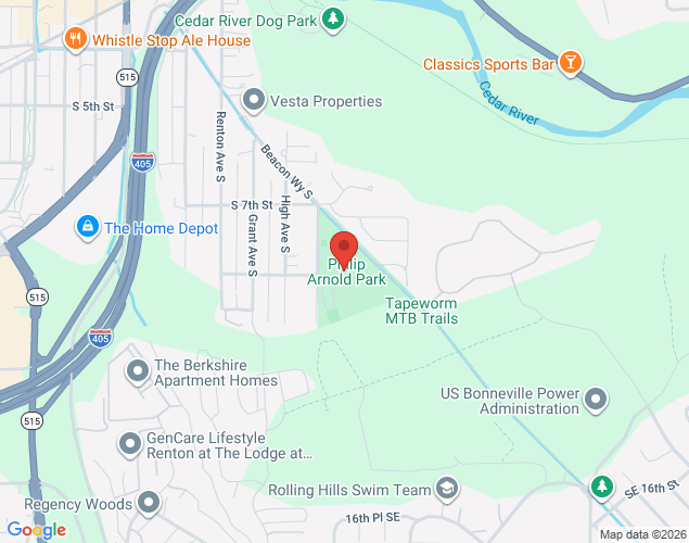 Map showing location at 720 Jones Avenue South, Renton, WA