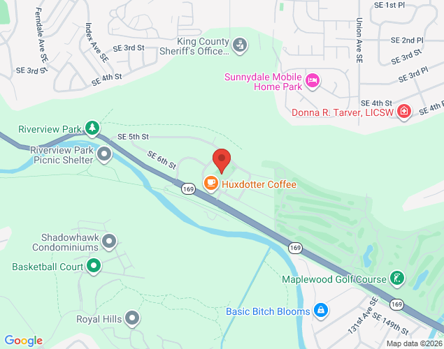 Map showing location at 3416 Southeast 6th Street, Renton, WA