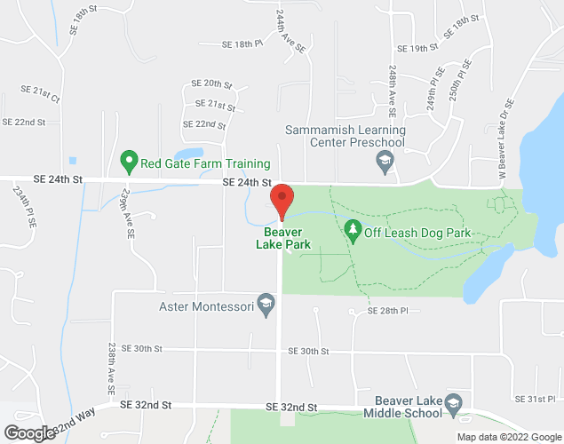Map showing location at 2526 244 Ave SE, Sammamish, WA
