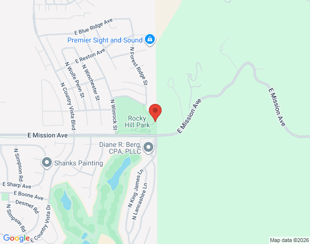 Map showing location at 24901 East Mission Avenue, Liberty Lake, WA