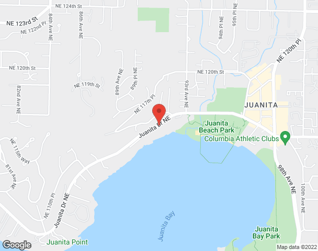 Map showing location at 9703 NE Juanita Dr, Kirkland, WA