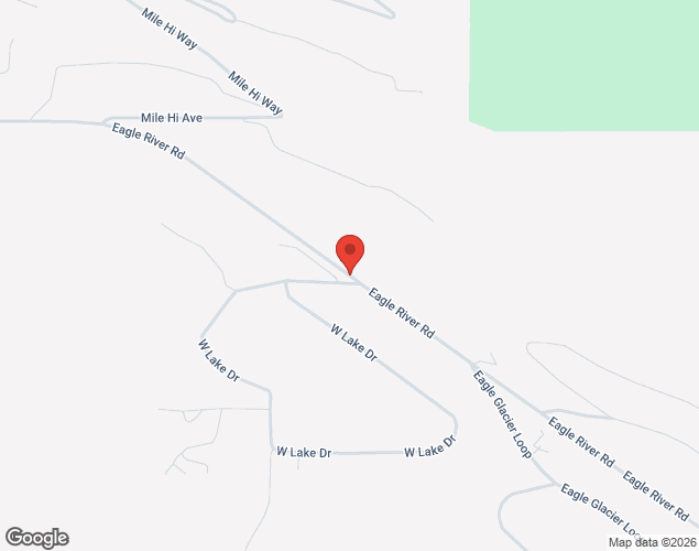Map showing location at Eagle River Rd., Eagle River, AK